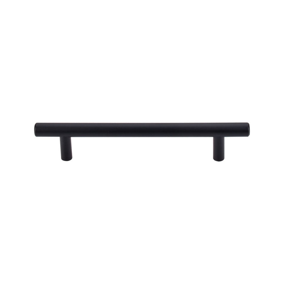 Top Knobs M989: 5-1/16" cc Hopewell Round Bar Cabinet Pull - Flat Black