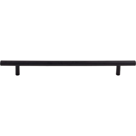 Top Knobs M991: 8-13/16" cc Hopewell Round Bar Cabinet Pull - Flat Black