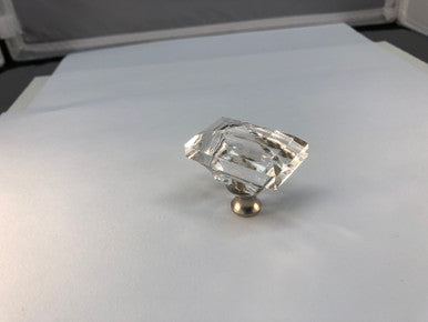 Cal Crystal M997: 1-1/2" Rectangle Cabinet Knob - Clear Crystal