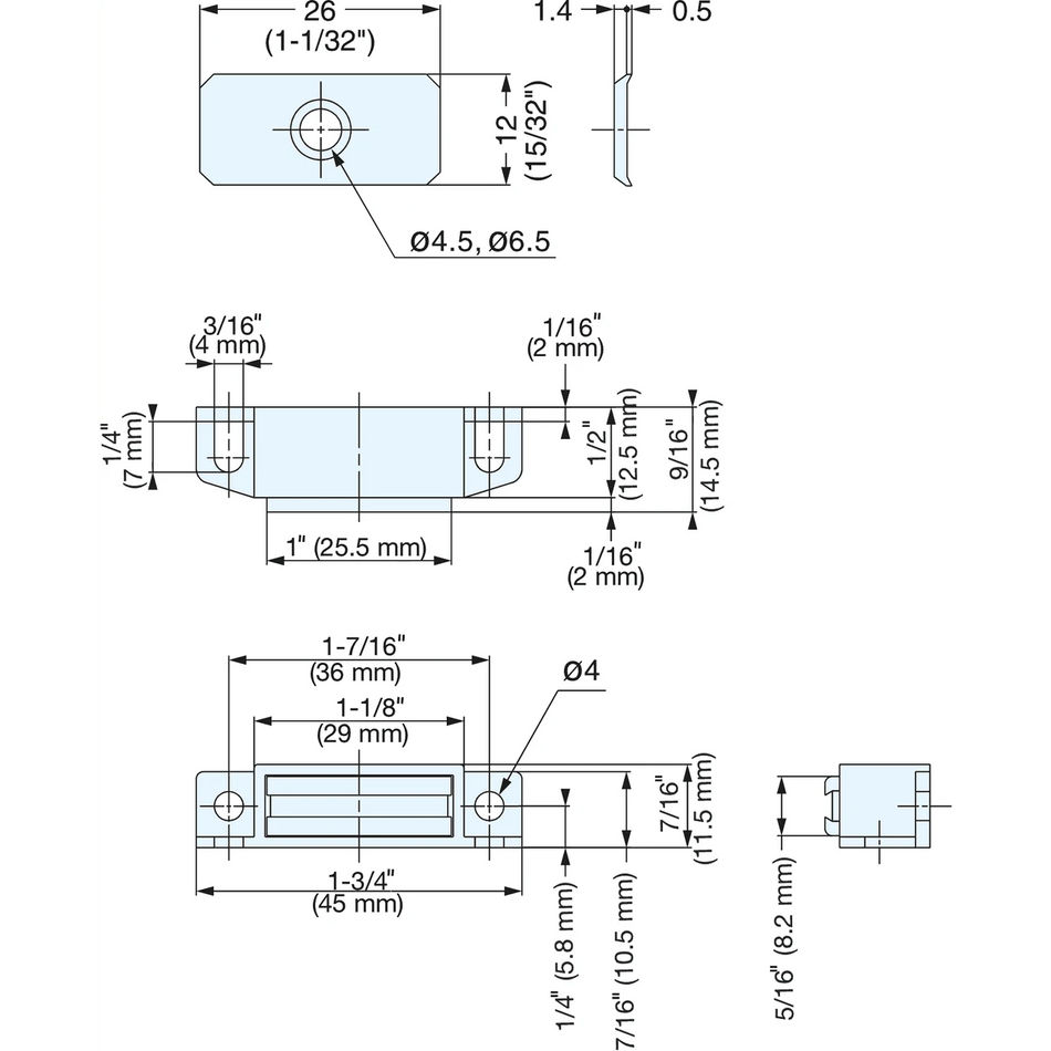 Sugatsune MC0099S/WHT: 45mm Magnetic Catch - White