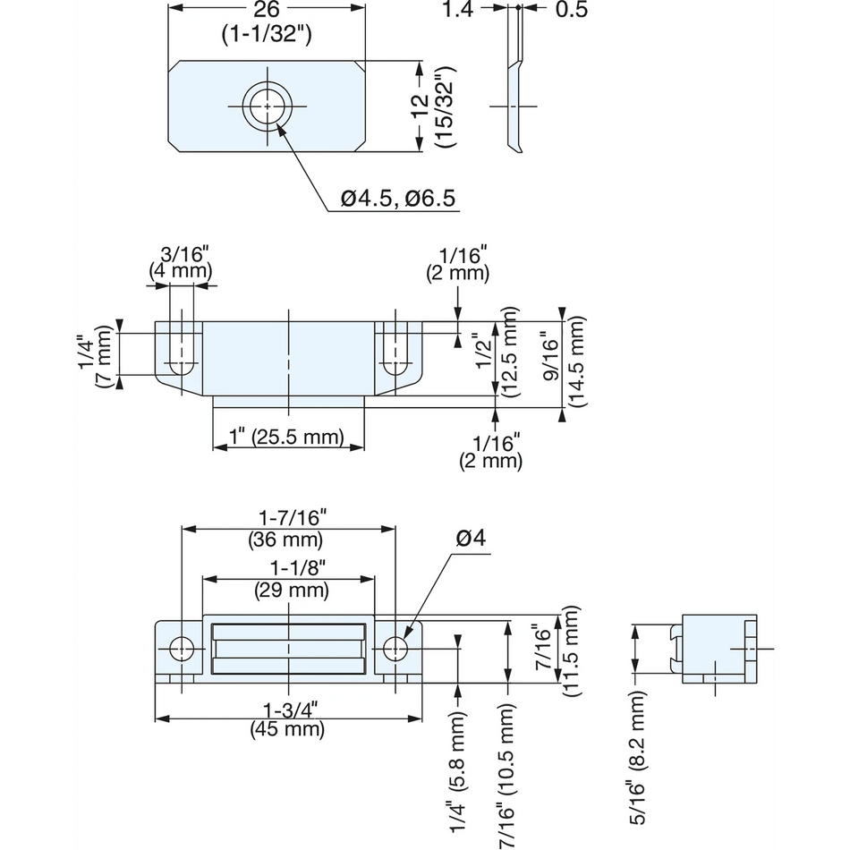 Sugatsune MC0099/WHT: 45mm Magnetic Catch - White