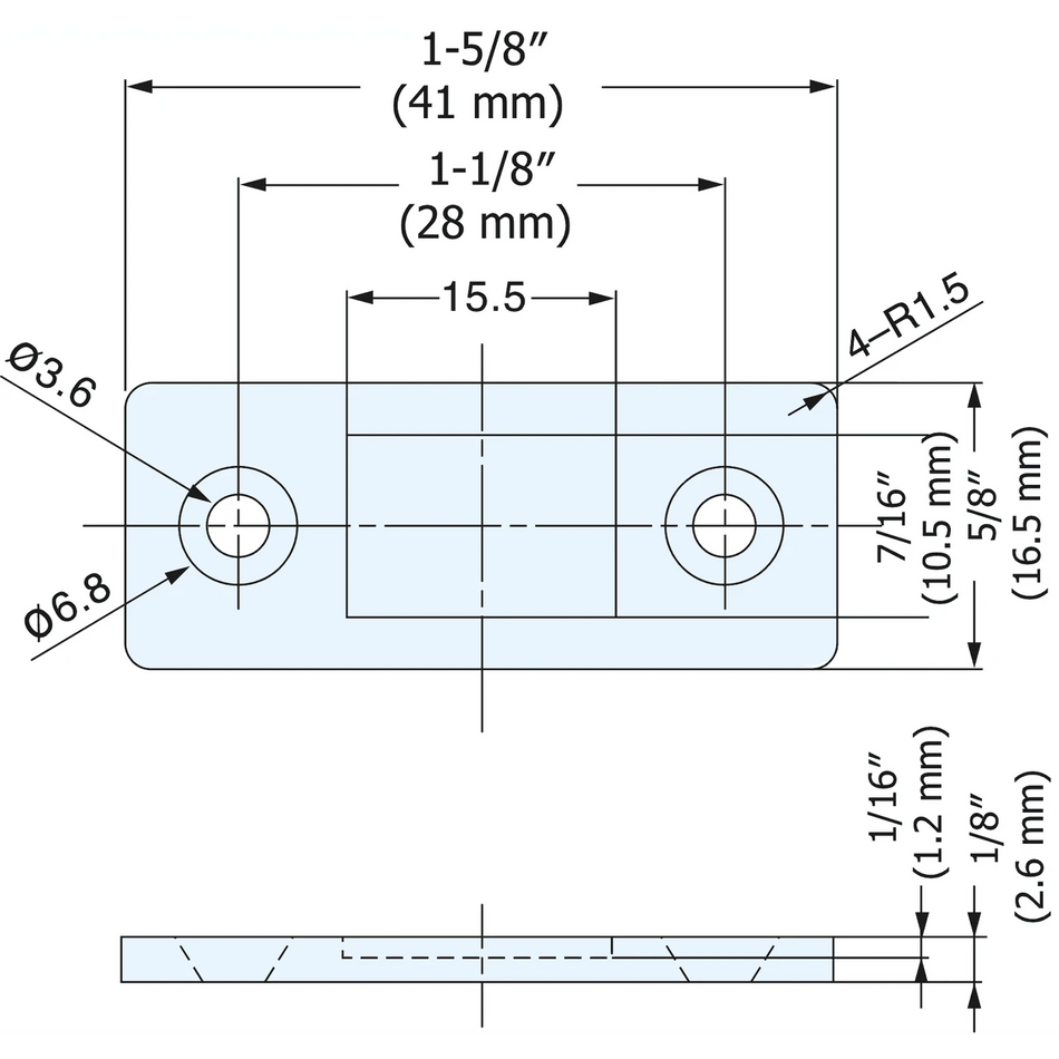 Sugatsune MC-159-SUS: Sugatsune MC-159-SUS: 41mm Ultra Thin Magnetic Catch - Stainless Steel