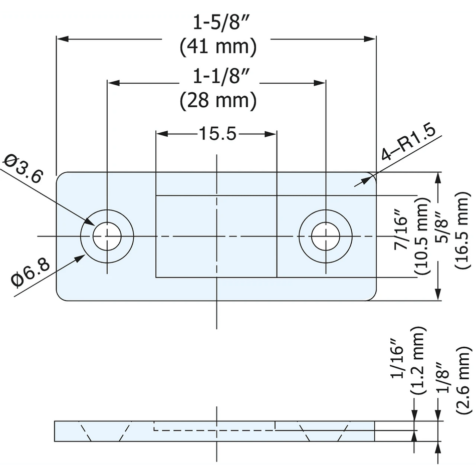 Sugatsune MC-159-BL: 41mm Ultra Thin Magnetic Catch - Black