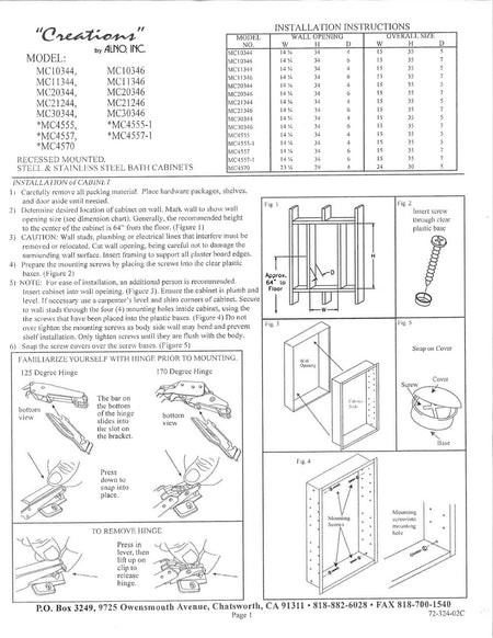 Specificaton Sheet