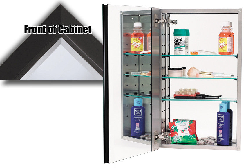 Alno MC30244-BRZ: 15" x 25" 3000 Series Cabinet w/Beveled Mirror - Bronze Frame