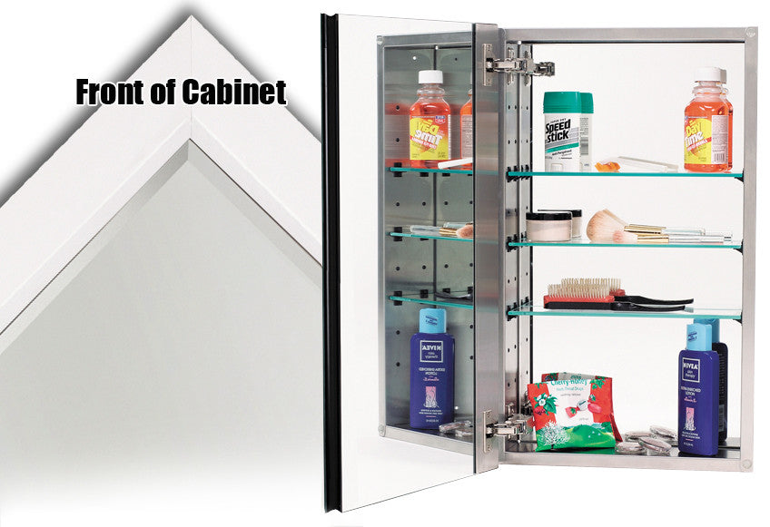 Alno MC40244-W: 15" x 25" 4000 Series Cabinet and Mirror w/White Frame