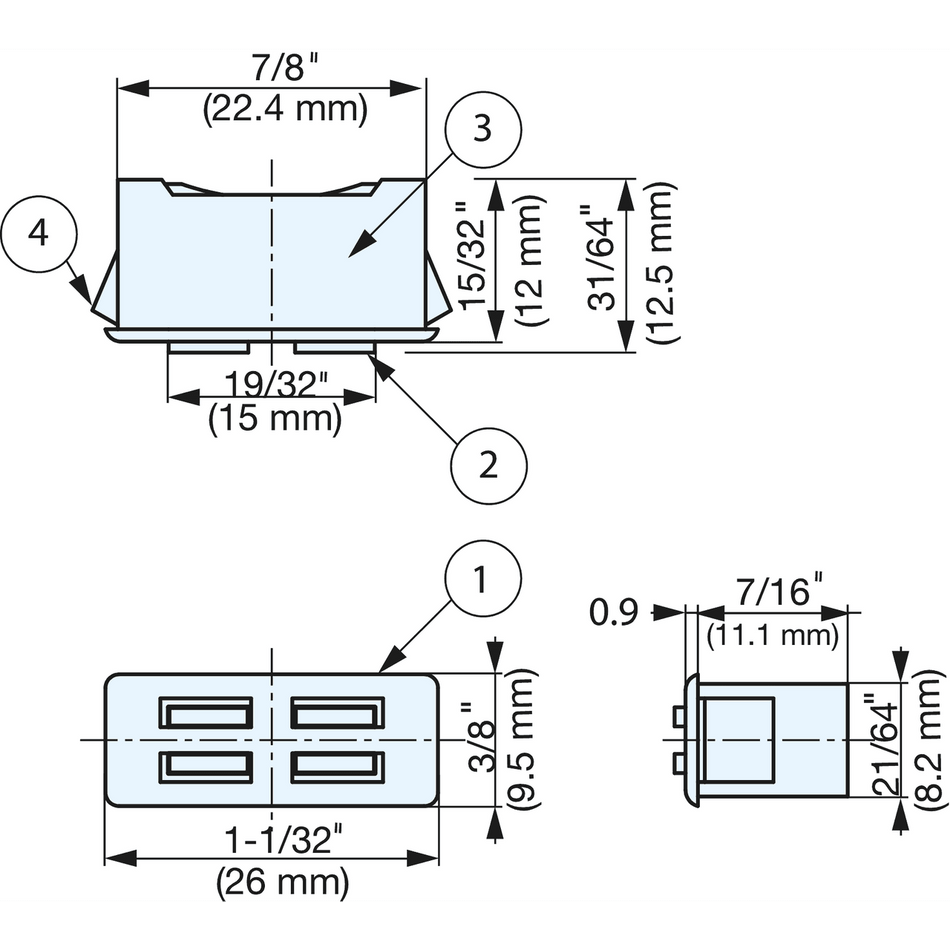 Sugatsune MC-FS34WG: 26mm Snap-In Magnetic Catch - White