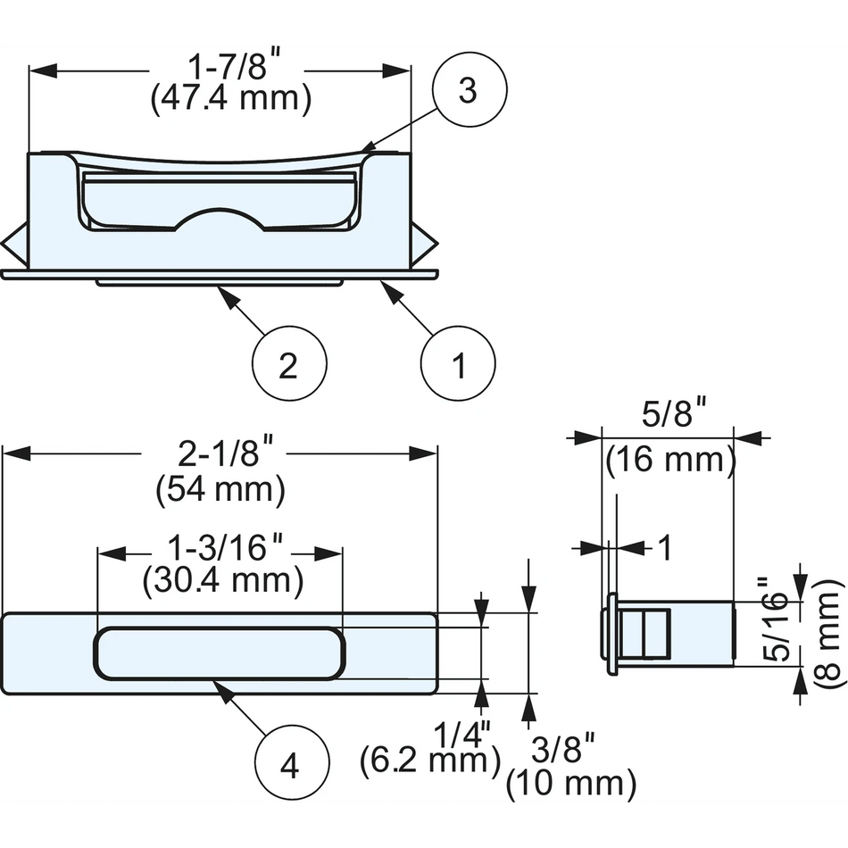 Sugatsune MC-JMF54BL: 54mm Magnetic Catch - Black