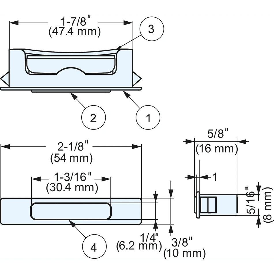 Sugatsune MC-JMF54WT: 54mm Magnetic Catch - White