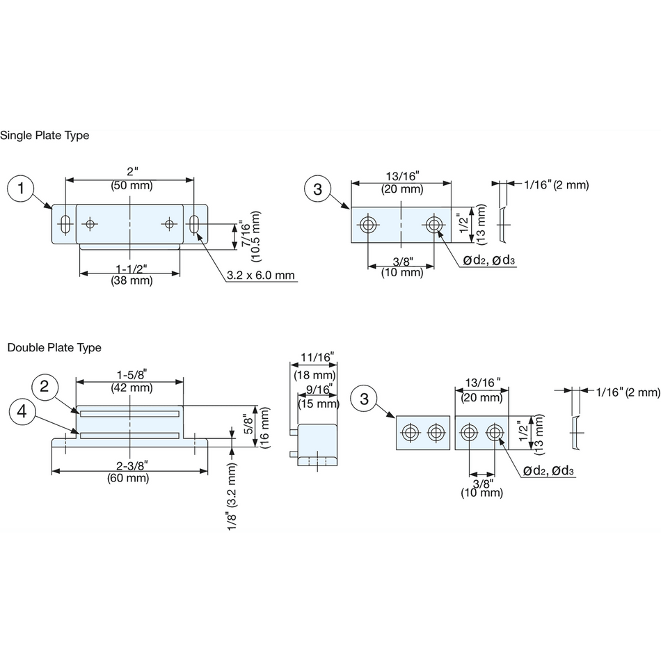 Sugatsune MC-KL-W: Sugatsune MC-KL-W: 60mm Magnetic Catch (double strike) - White