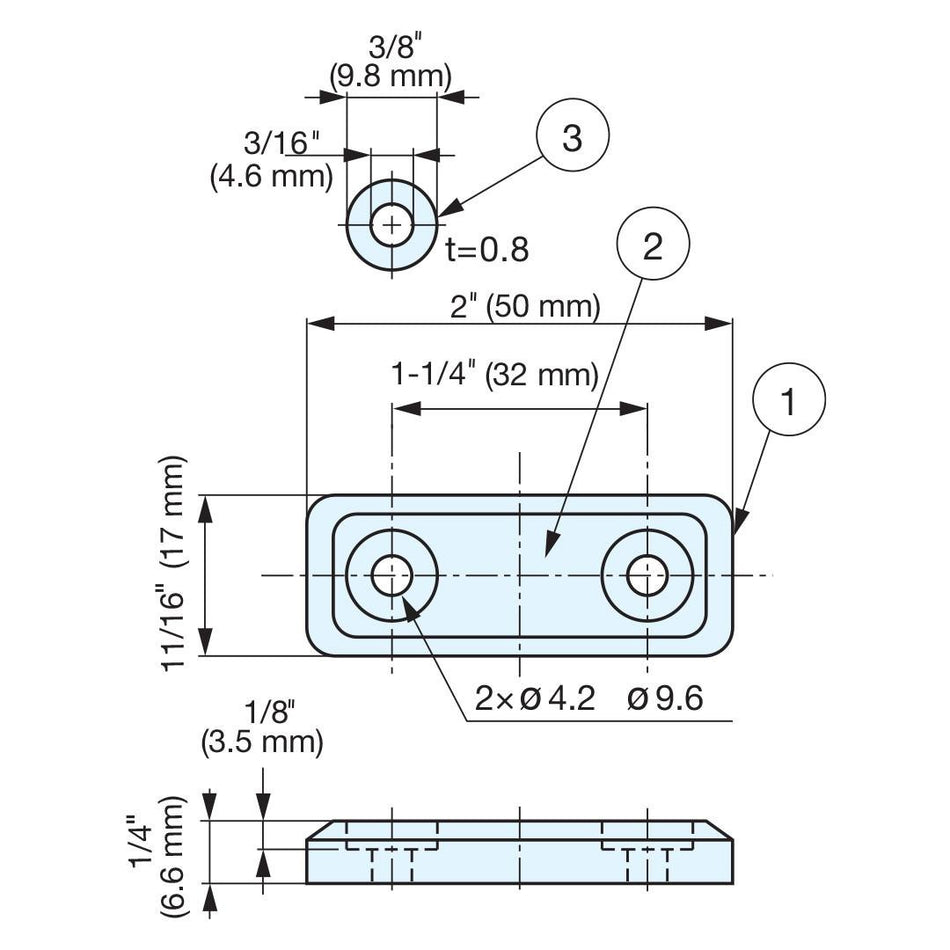 Sugatsune MC-MS50DGR: 50mm Sealed Magnetic Catch - Dark Grey