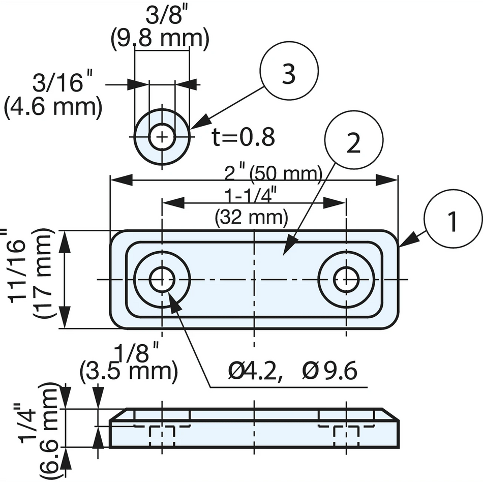 Sugatsune MC-MSH50BU: 50mm Sealed Magnetic Catch - Blue