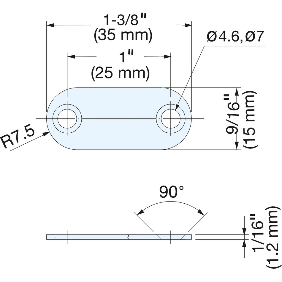 Sugatsune MC-YN001U: Strike Plate for Magnetic Catch - Nickel