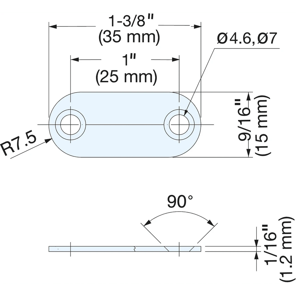 Sugatsune MC-YN001U-BL: Strike Plate for Magnetic Catch - Black