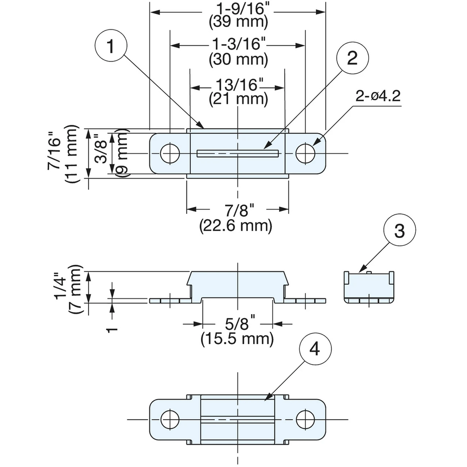 Sugatsune MC-YN005-N: Sugatsune MC-YN005-N: 39mm Magnetic Catch - Stainless Steel