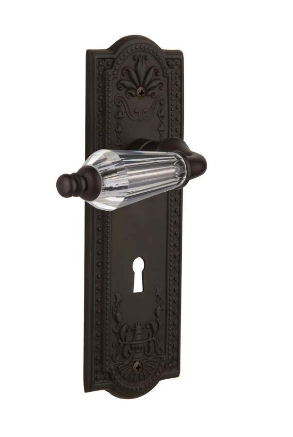 Nostalgic 714233: Meadows Backplate w/Parlour Lever Single Dummy Door Set - Oil-Rubbed Bronze