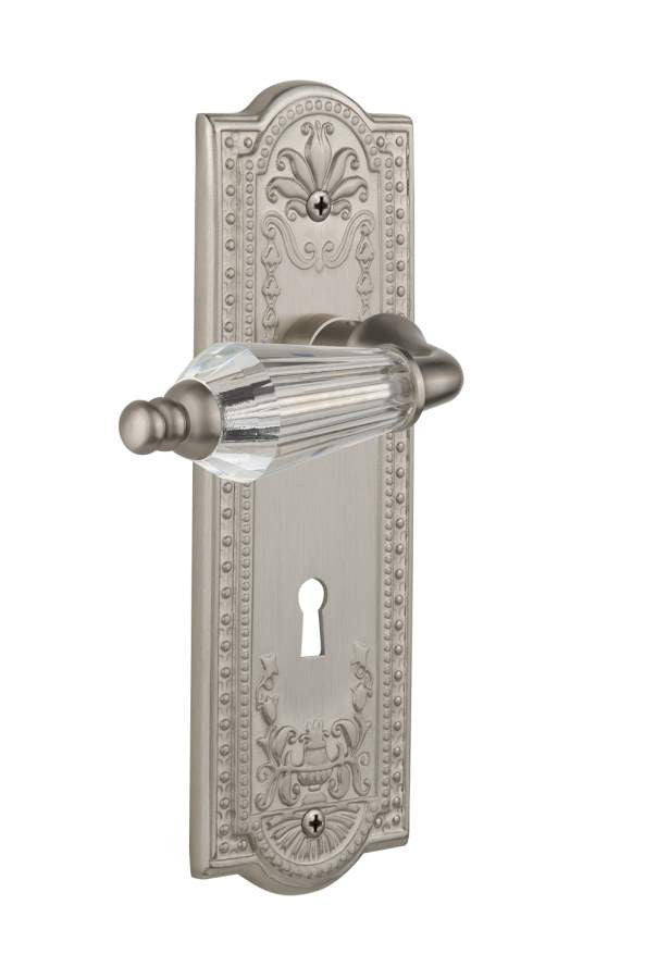 Nostalgic 714235: Meadows Backplate w/Parlour Lever Single Dummy Door Set - Satin Nickel