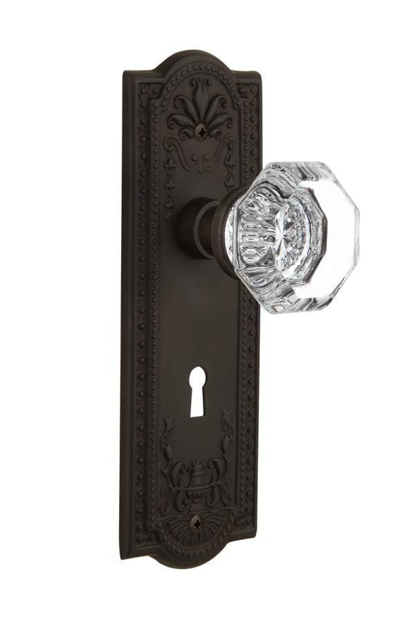 Nostalgic 704395: Meadows Backplate w/Waldorf Knob Privacy Door Set - Oil-Rubbed Bronze