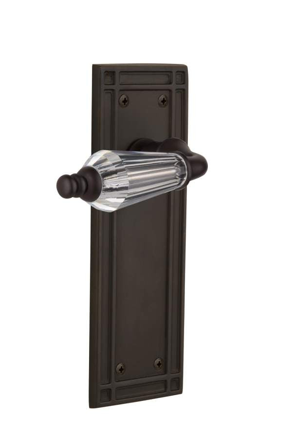 Nostalgic 714415: Mission Backplate w/Parlour Lever Privacy Door Set - Oil-Rubbed Bronze