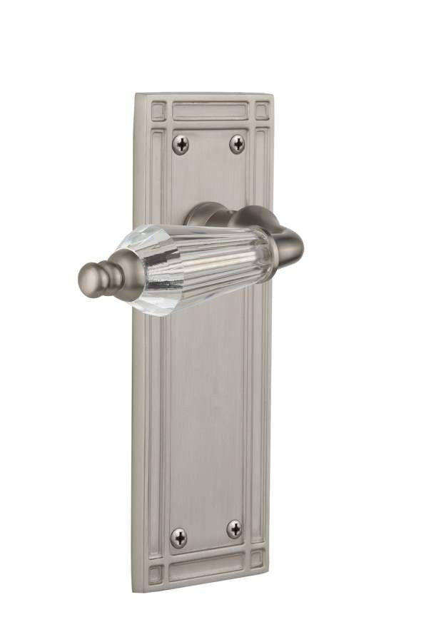Nostalgic 714416: Mission Backplate w/Parlour Lever Privacy Door Set - Satin Nickel