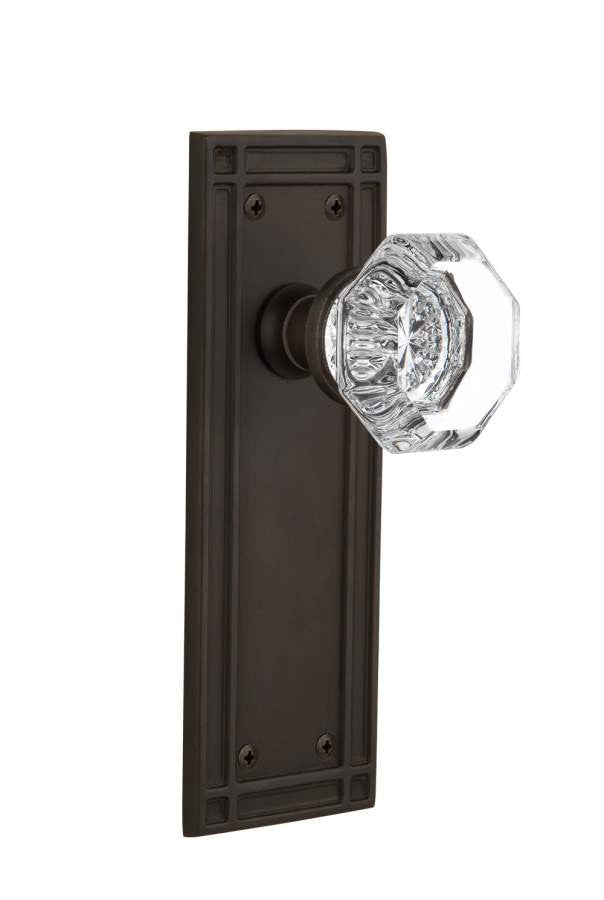 Nostalgic 716216: Mission Backplate w/Waldorf Knob Privacy Door Set - Oil-Rubbed Bronze