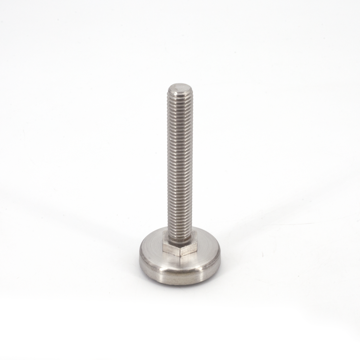 Sugatsune MKRLS-40/12/80: 40mm Long Stem Leveling Glide w/Rubber Pad - Satin Stainless Steel