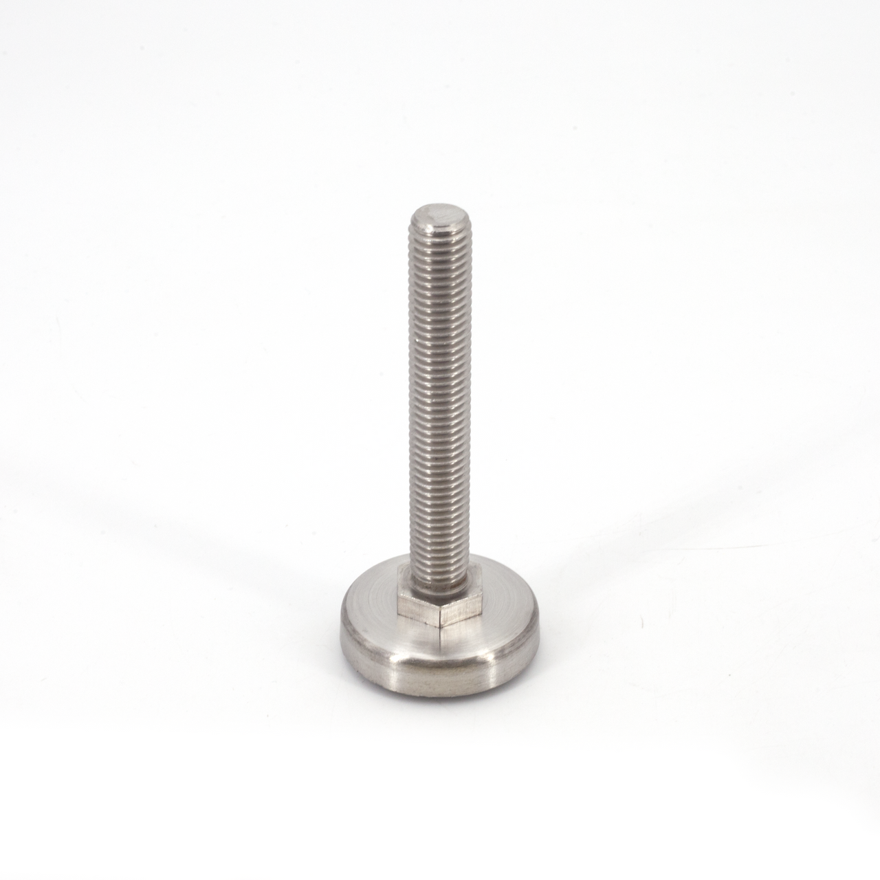 Sugatsune MKRLS-40/12/80: 40mm Long Stem Leveling Glide w/Rubber Pad - Satin Stainless Steel