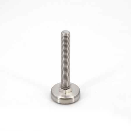 Sugatsune MKRLS-40/12/80: 40mm Long Stem Leveling Glide w/Rubber Pad - Satin Stainless Steel