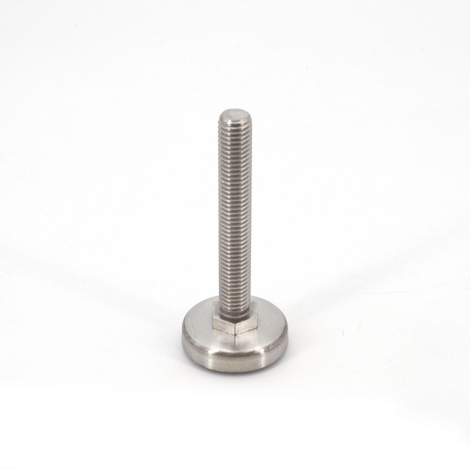 Sugatsune MKRLS-40/12/80: 40mm Long Stem Leveling Glide w/Rubber Pad - Satin Stainless Steel