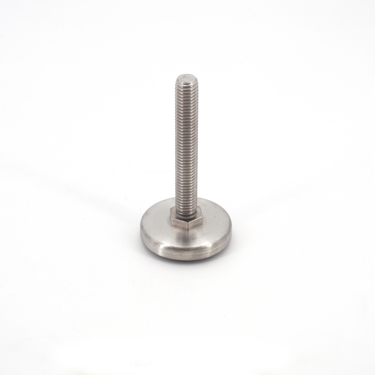 Sugatsune MKRLS-50/12/80: 50mm Long Stem Leveling Glide w/Rubber Pad - Satin Stainless Steel