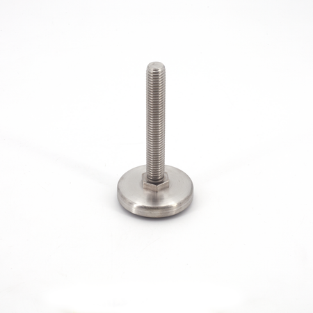 Sugatsune MKRLS-50/12/80: 50mm Long Stem Leveling Glide w/Rubber Pad - Satin Stainless Steel