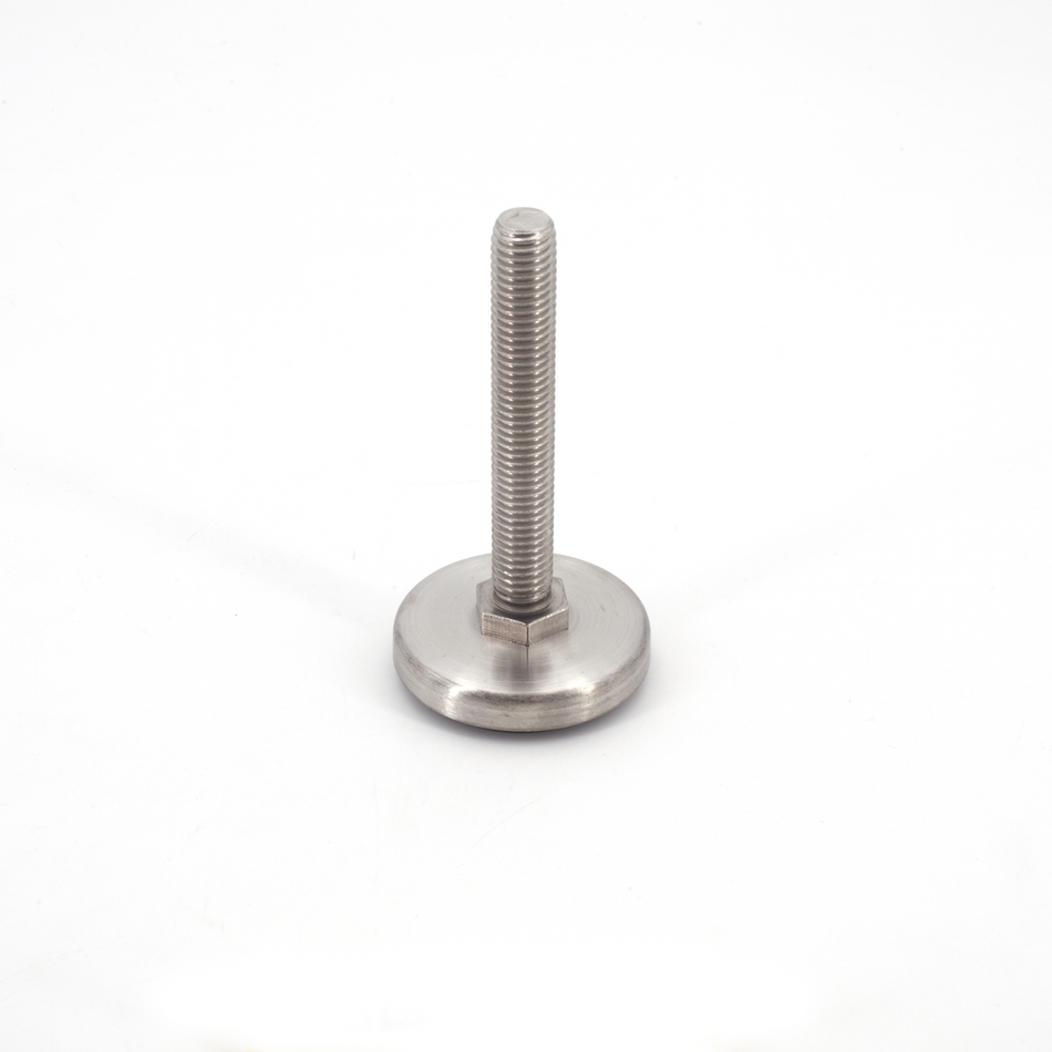 Sugatsune MKRLS-50/12/80: 50mm Long Stem Leveling Glide w/Rubber Pad - Satin Stainless Steel