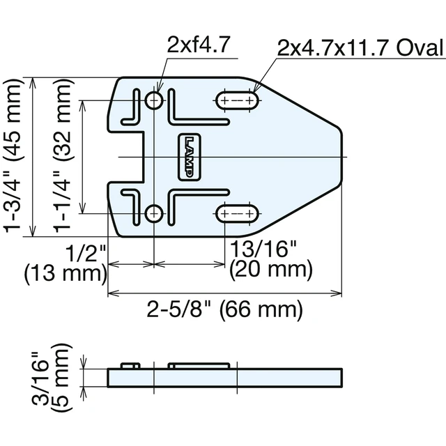 Sugatsune MLC-100-DP5-WT: Spacer Plate for MLC-100 and MLC-100DS Cabinet Latch - White