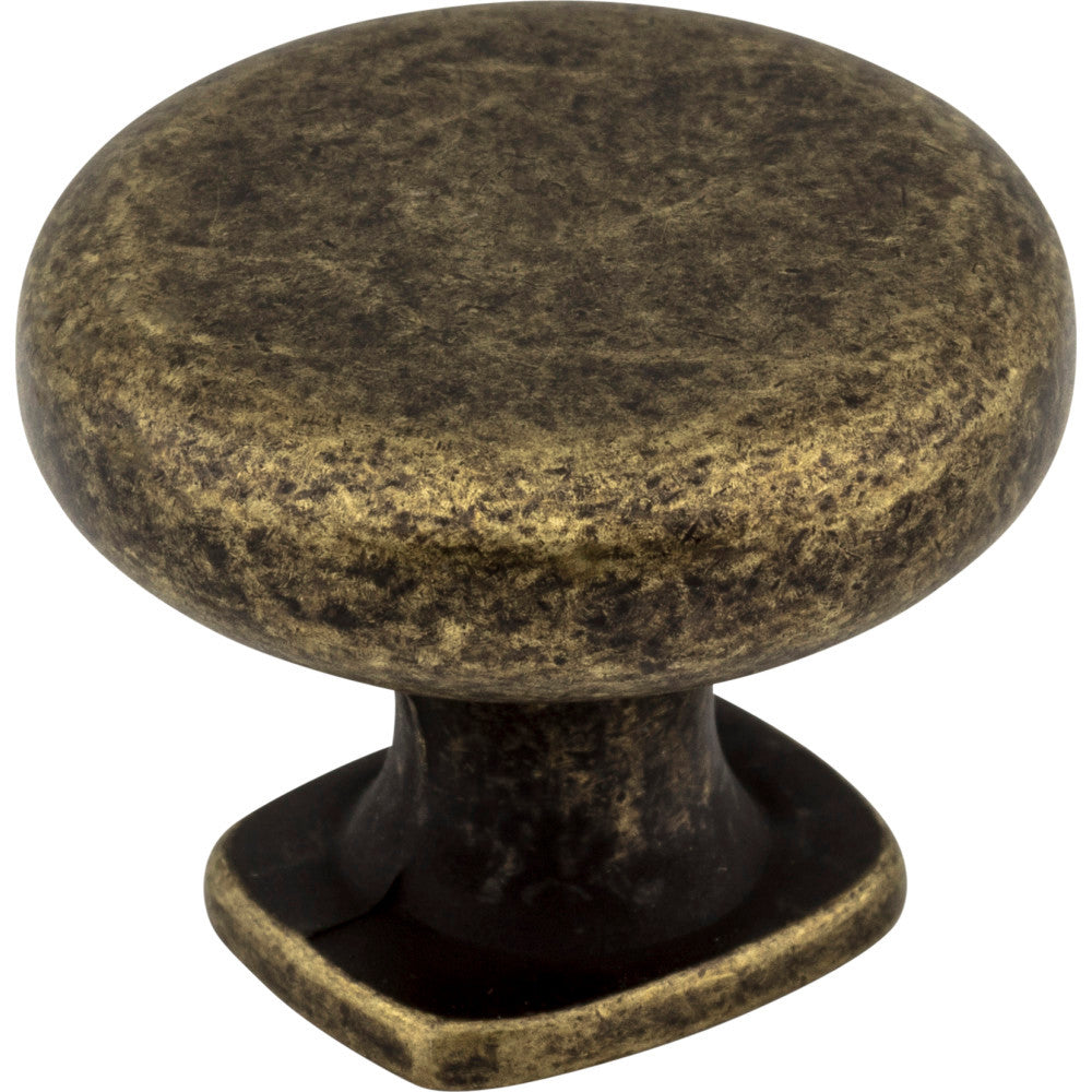 Jeffrey Alexander MO6303ABM-D: 1-3/8" Belcastel 1 Round Cabinet Knob - Distressed Antique Brass
