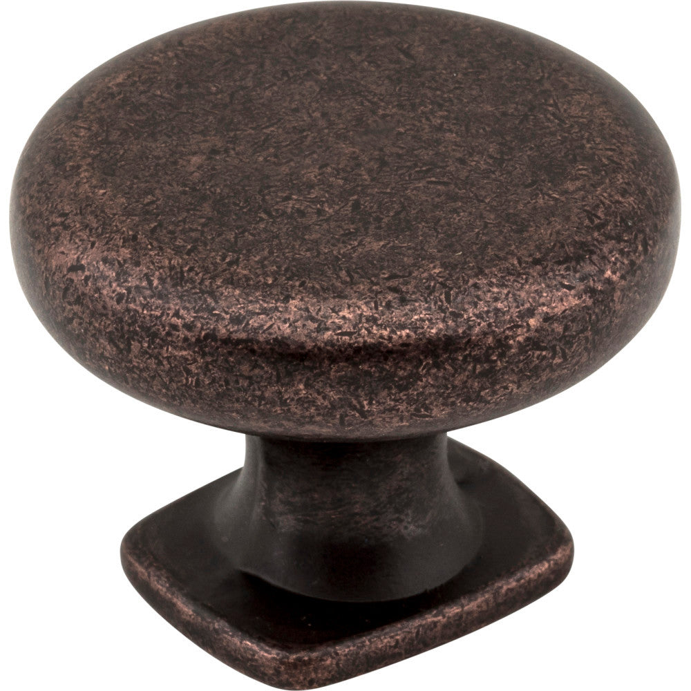 Jeffrey Alexander MO6303DMAC: 1-3/8" Belcastel 1 Round Cabinet Knob - Distressed Oil Rubbed Bronze
