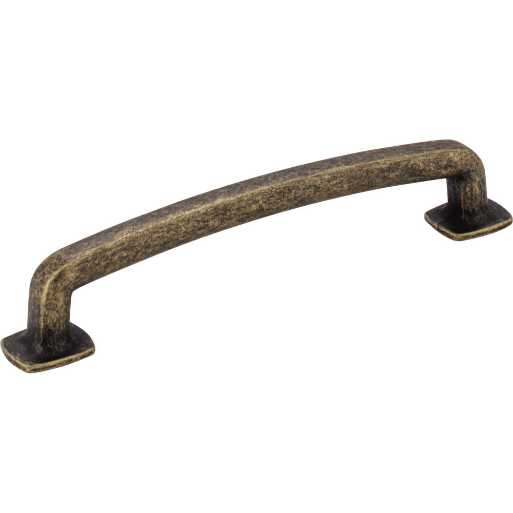 Jeffrey Alexander MO6373-128ABM-D: 128mm cc Belcastel 1 D-Handle Cabinet Pull - Distressed Antique Brass