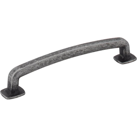 Jeffrey Alexander MO6373-128SIM-D: 128mm cc Belcastel 1 D-Handle Cabinet Pull - Distressed Antique Silver