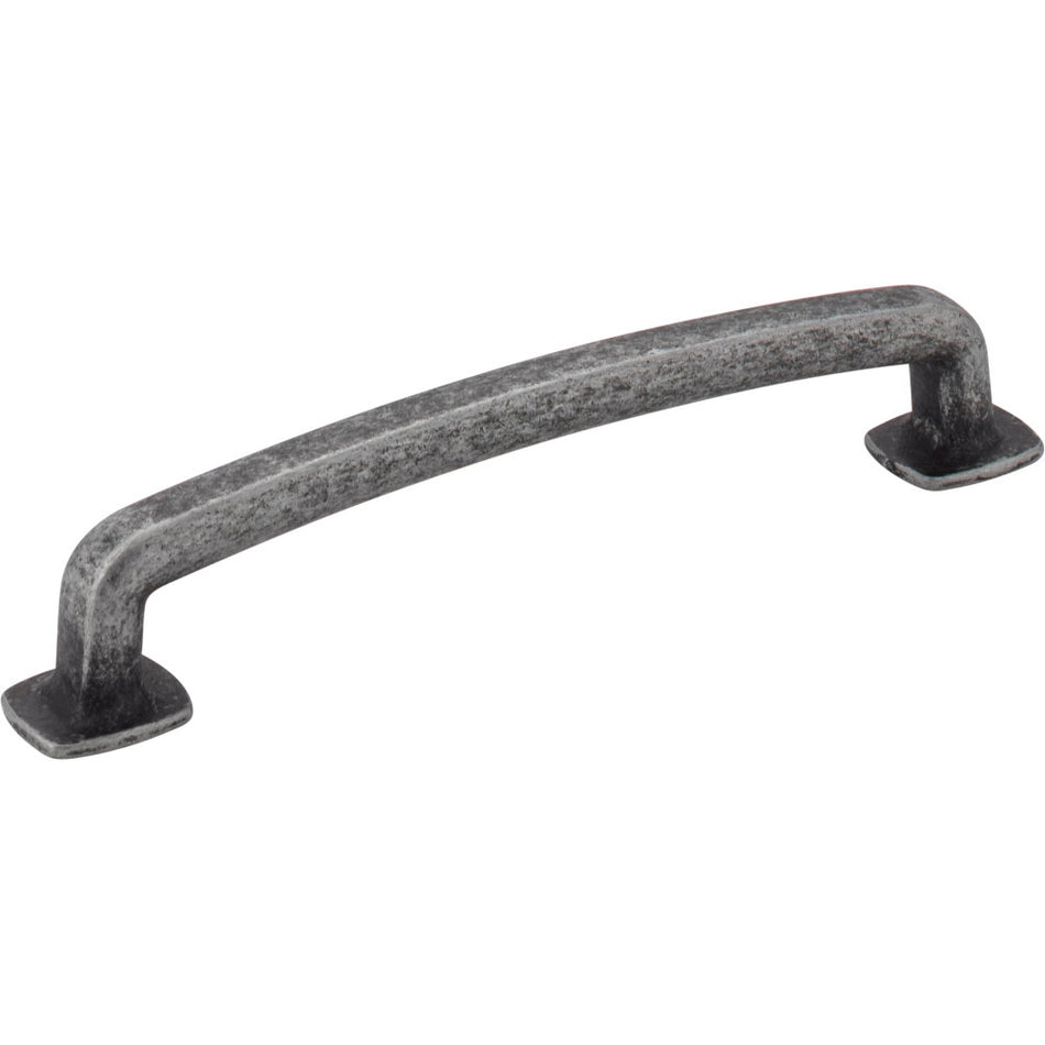 Jeffrey Alexander MO6373-128SIM-D: 128mm cc Belcastel 1 D-Handle Cabinet Pull - Distressed Antique Silver