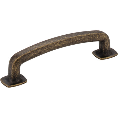 Jeffrey Alexander MO6373ABM-D: 96mm cc Belcastel 1 D-Handle Cabinet Pull - Distressed Antique Brass