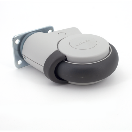 Sugatsune MX-125P: 159mm Plate Swivel Caster w/o Brake - Grey