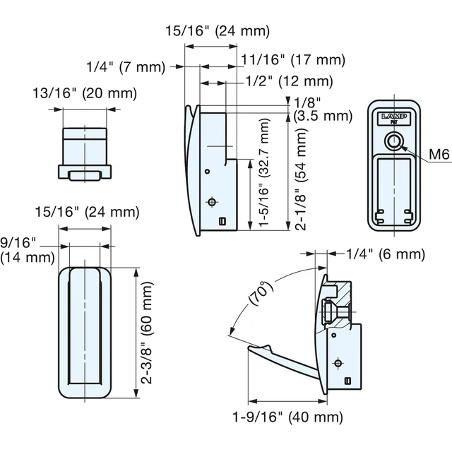 Sugatsune NF-60D-GR: 60mm Recessed Soft Close Hook - Grey