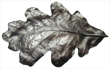 Notting Hill NHBP-844-AP: 3" cc Oak Leaf Cup Cabinet Pull - Antique Pewter