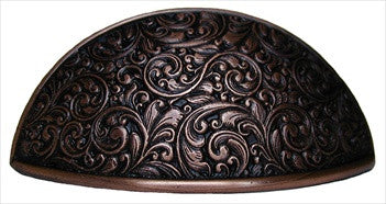 Notting Hill NHBP-859-AC: 3" cc Saddleworth Cup Cabinet Pull - Antique Copper
