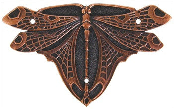 Notting Hill NHH-907-AC: Dragonfly Cabinet Hinge Plate (pair) - Antique Copper