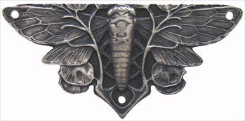 Notting Hill NHH-920-AP: Cicada On Leaves Cabinet Hinge Plate (pair) - Antique Pewter