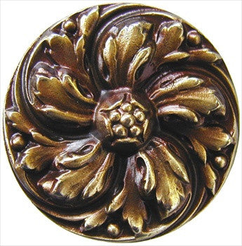 Notting Hill NHK-100-AB: Chrysanthemum Cabinet Knob - Antique Brass