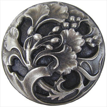 Notting Hill NHK-102-AP: Florid Leaves Cabinet Knob - Antique Pewter