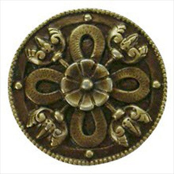 Notting Hill NHK-103-AB: Celtic Shield Cabinet Knob - Antique Brass
