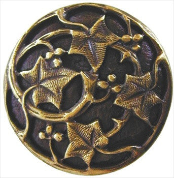 Notting Hill NHK-105-AB: Ivy With Berries Cabinet Knob - Antique Brass
