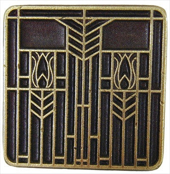 Notting Hill NHK-117-AB: Prairie Tulips Cabinet Knob - Evergreen/Antique Brass
